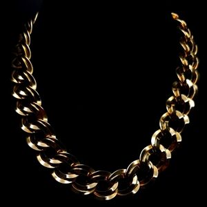 Vintage Monet gold double curb link chain necklace.